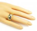 Ladies 14k yellow gold baguette blue sapphire & diamond cocktail ring 1.50ct