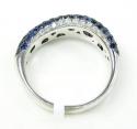 Ladies 14k white gold white diamond  & blue sapphire fashion ring 1.61ct