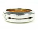 Mens baraka 18k white & rose gold diamond ring 0.10ct