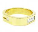 Mens baraka 18k yellow gold diamond ring 0.07ct