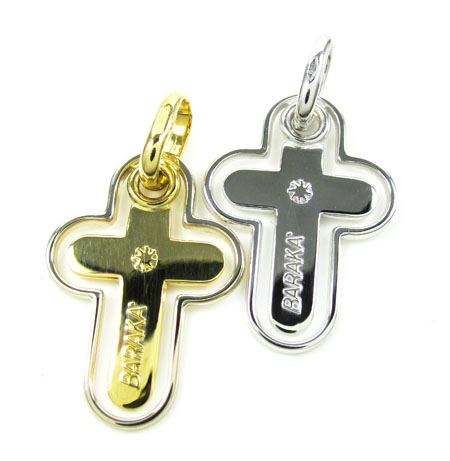 Unisex baraka 18k gold cross