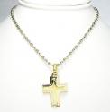 Mens baraka 18k three tone triple layered cross