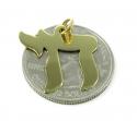 14k yellow gold jewish chai pendant