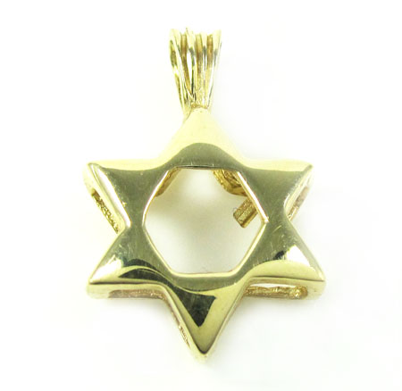 14k yellow gold jewish star of david pendant