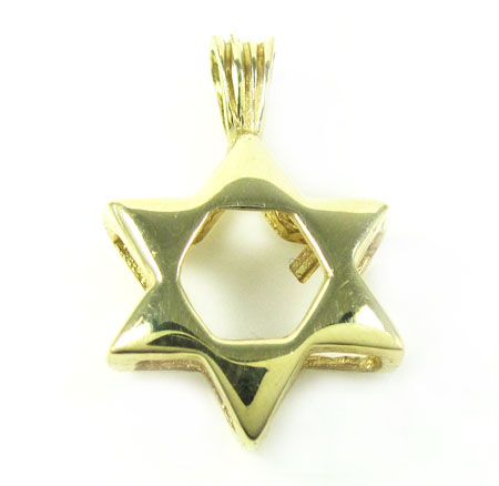 14k yellow gold jewish star of david pendant - Image 2