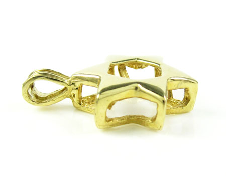 14k yellow gold jewish star of david pendant