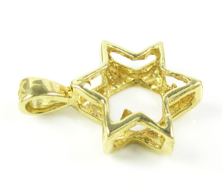 14k yellow gold jewish star of david pendant