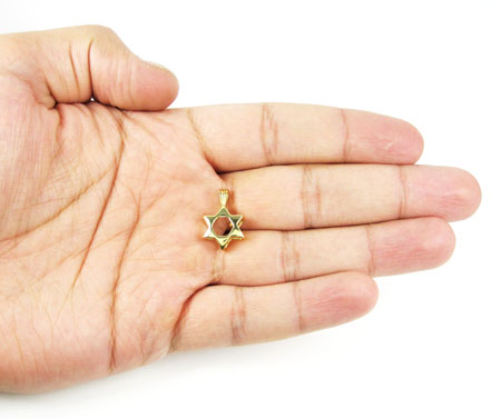 14k yellow gold jewish star of david pendant - Image 6