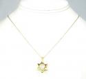 14k yellow gold jewish star of david pendant