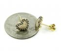 Ladies 14k yellow gold champagne diamond heart earrings 0.46ct