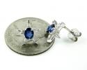 Ladies 18k white gold blue sapphire diamond star earrings 1.07ct