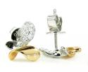 Ladies 18k white & rose gold diamond butterfly earrings 0.23ct