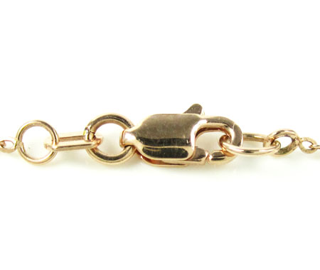 Ladies 14k solid rose gold black diamond hamsa pendant with chain 0.47ct - Image 8