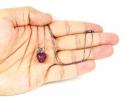 Ladies 18k solid black & white gold ruby & sapphire apple pendant with chain 1.25ct