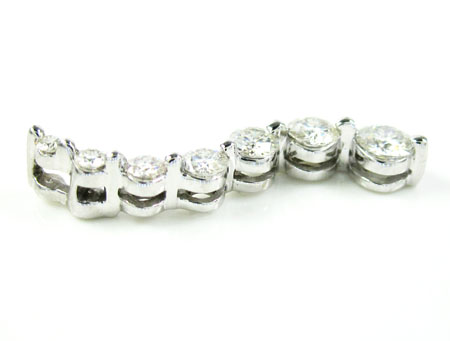 Ladies 14k solid white gold 7 stone diamond journey pendant 1.00ct