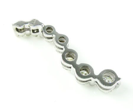 Ladies 14k solid white gold 7 stone diamond journey pendant 1.00ct - Image 3