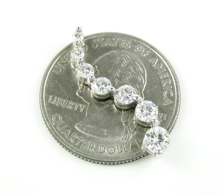 Ladies 14k solid white gold 7 stone diamond journey pendant 1.00ct