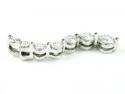 Ladies 14k solid white gold 7 stone diamond journey pendant 1.00ct