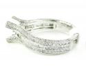 Ladies 18k white gold round & baguette diamond semi mount ring 1.28ct