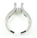 Ladies 18k white gold round & baguette diamond semi mount ring 1.28ct
