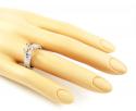 Ladies 18k white gold round & baguette diamond semi mount ring 1.28ct
