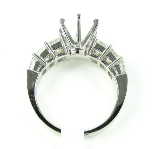 Ladies 18k white gold princess cut diamond semi mount ring 1.60ct