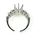 Ladies 18k white gold princess cut diamond semi mount ring 1.60ct