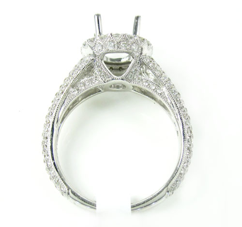 Ladies 18k white gold round diamond semi mount ring 1.10ct - Image 4