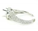 Ladies 18k white gold round diamond semi mount ring 1.10ct