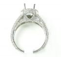 Ladies 18k white gold round diamond semi mount ring 1.10ct