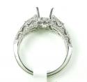 Ladies 14k white gold round & baguette diamond semi mount ring 0.62ct