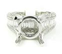 Ladies 18k white gold round & baguette diamond semi mount ring 2.04ct