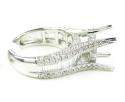 Ladies 18k white gold round & baguette diamond semi mount ring 2.04ct