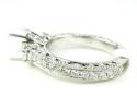 Ladies 18k white gold round diamond semi mount ring 1.36ct