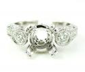 Ladies 14k white gold round diamond semi mount ring 0.56ct