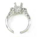 Ladies 14k white gold round diamond semi mount ring 0.56ct
