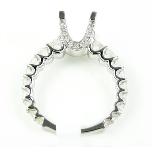 Ladies 18k white gold round diamond semi mount ring 1.33ct - Image 4