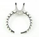 Ladies 18k white gold round diamond semi mount ring 1.33ct