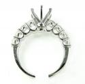 Ladies 18k white gold round diamond semi mount ring 1.23ct