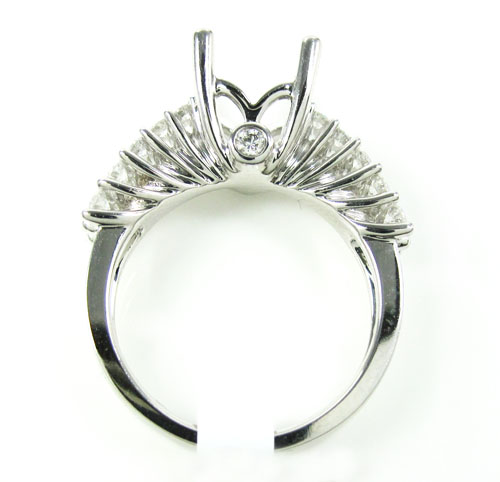 Ladies 18k white gold round diamond semi mount ring 0.64ct