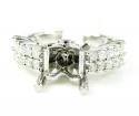Ladies 18k white gold round diamond semi mount ring 0.64ct