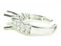 Ladies 18k white gold round diamond semi mount ring 0.64ct