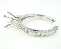 Ladies 18k white gold round diamond semi mount ring 0.60ct