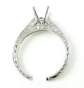 Ladies 18k white gold round diamond semi mount ring 0.60ct