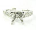 Ladies 18k white gold round diamond semi mount ring 0.48ct