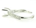 Ladies 18k white gold round diamond semi mount ring 0.48ct