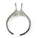 Ladies 18k white gold round diamond semi mount ring 0.48ct
