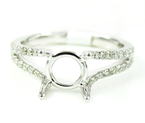 Ladies 18k white gold round diamond semi mount ring 0.30ct - Image 3