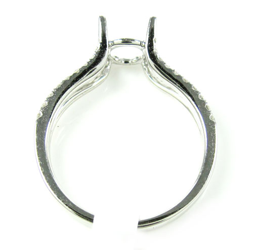Ladies 18k white gold round diamond semi mount ring 0.30ct