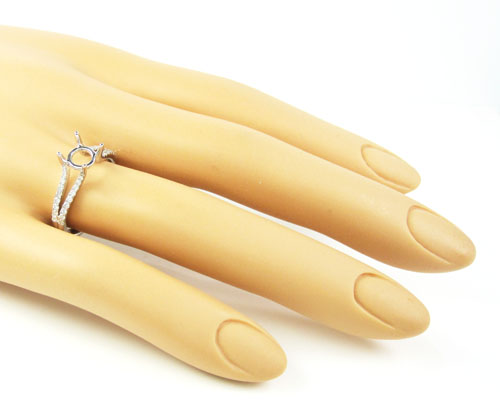 Ladies 18k white gold round diamond semi mount ring 0.30ct - Image 6